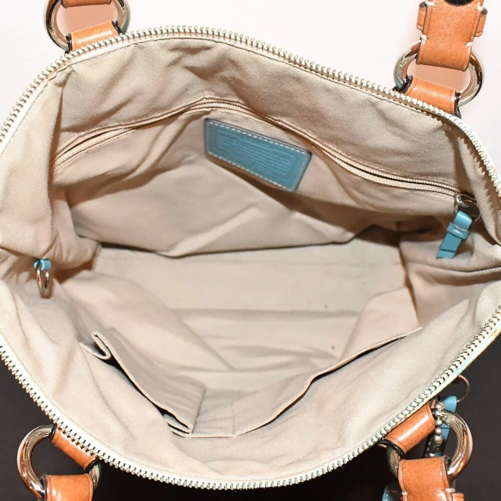 Cute & Colorful Vintage Coach Hampton Watercolor Bucket Tote - Picture 9 of 10